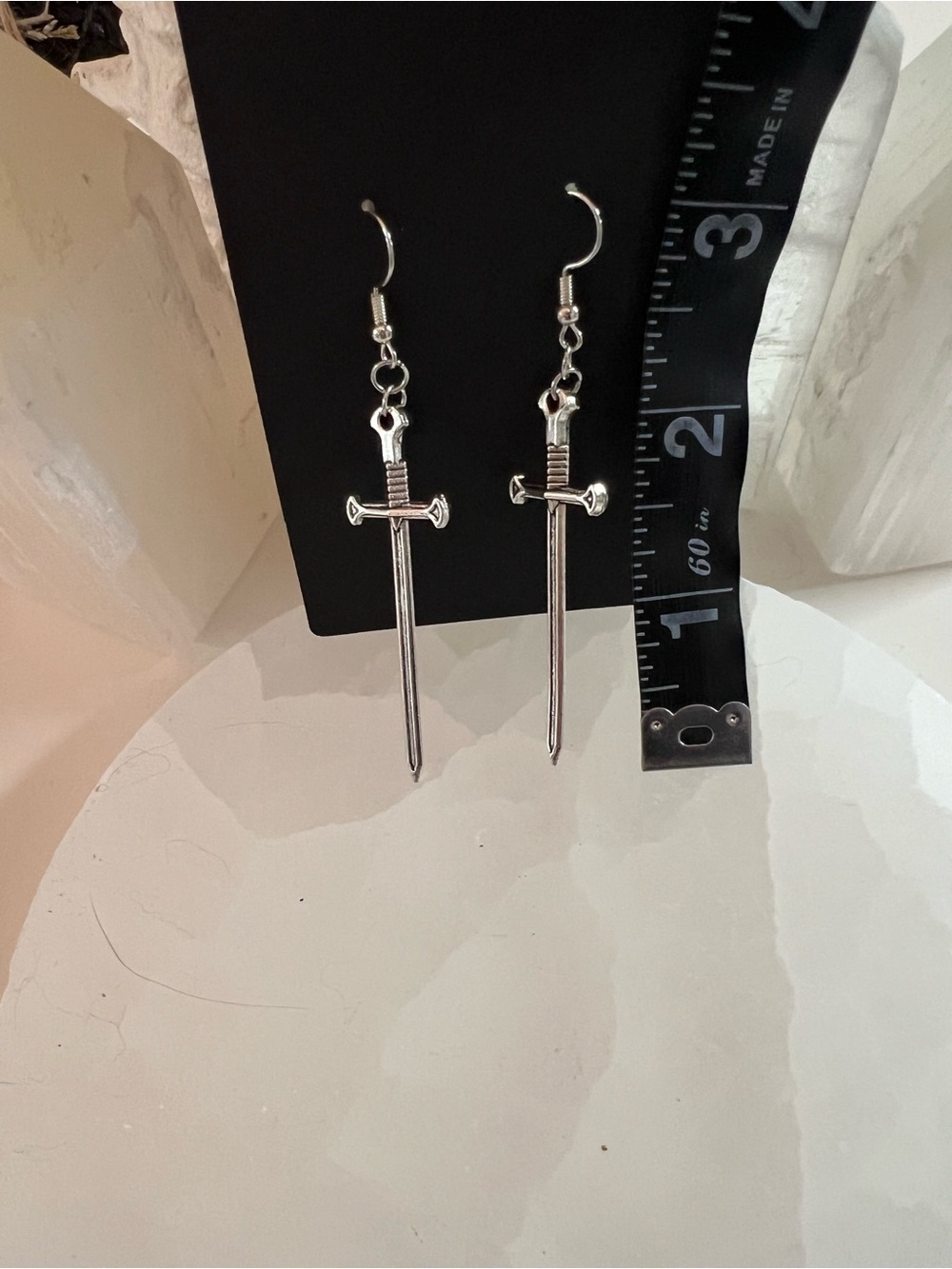 Two of Swords Dangle Earrings - Picture 2 of 4